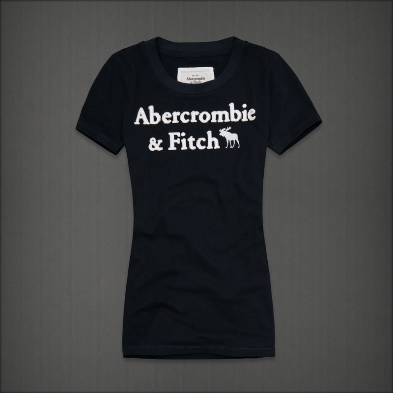 Abercrombie Fitch Mujeres De Cuello Redondo Corto Remera AF8266
